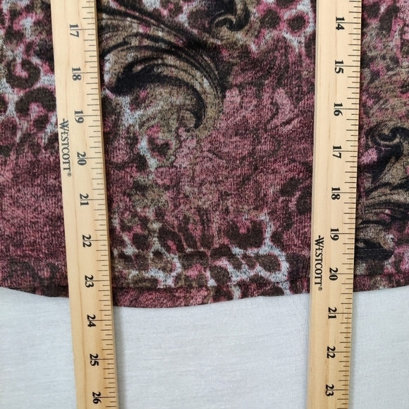 Northern Reflections Women's Leopard Blouse Size Large Pink Brown - Picture 8 of 11